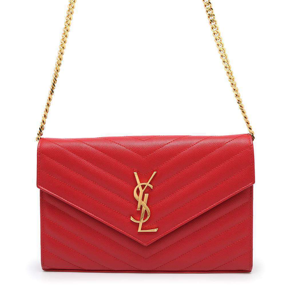 Saint Laurent Paris Chain Wallet Monogram Leather YSL - Picture 1 of 12
